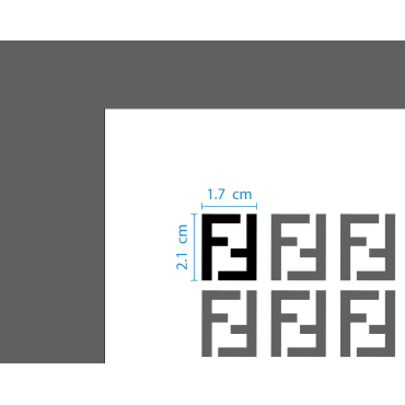 Fendi pattern stencil n.1 - Fashion brand logo stencil for painting on walls, fabrics, plastic