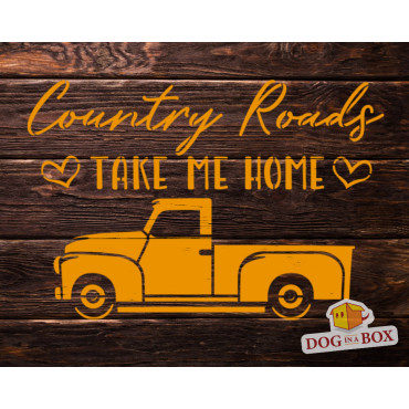 Country Roads stencil n.1 - Country stencil for all the surfaces. Vintage van stencil for painting