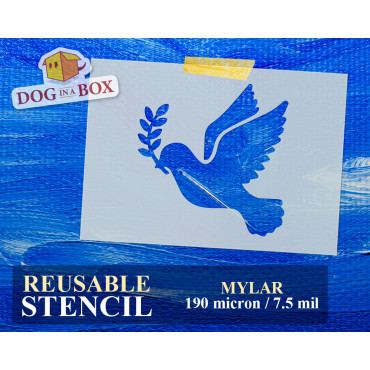 Pochoir Paix n°2 - Pochoir réutilisable avec une colombe, symbole de la paix. Parfait pour le bois, les tissus, les murs