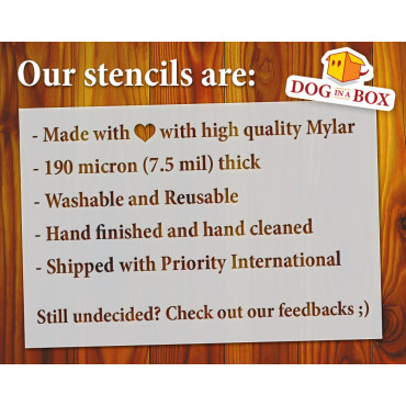 Golden Retriever stencil n.1 - Reusable dog stencil for painting of fabrics, wood, cakes