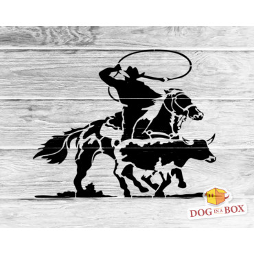 Cowboy stencil n.4 - Reusable Far West stencil for wall painting, wood and fabrics